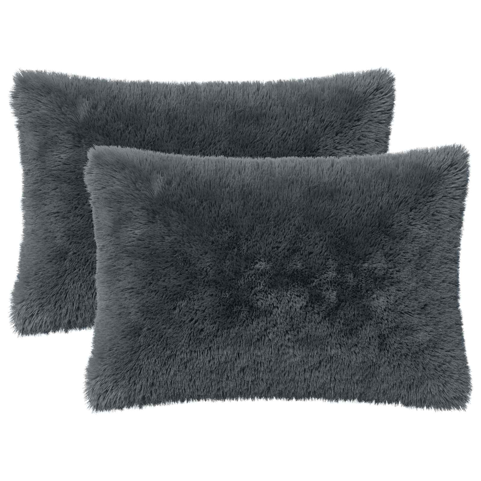 vidaXL Cushion with Pillow HEERLEN 2 pcs Anthracite PV Fleece 2
