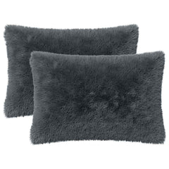 vidaXL Cushion with Pillow HEERLEN 2 pcs Anthracite PV Fleece 2