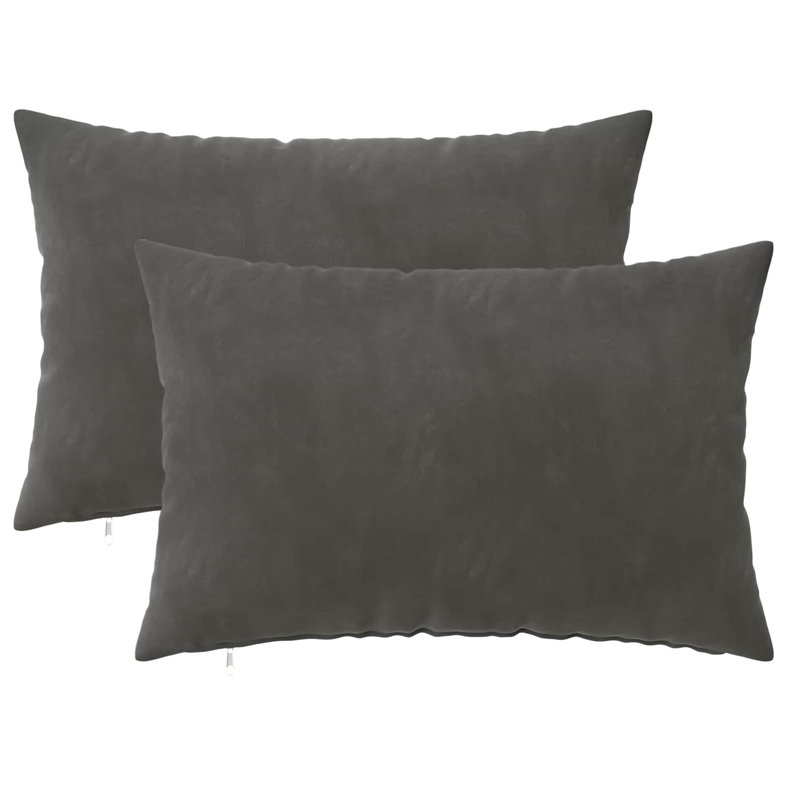 vidaXL Cushion with Pillow HEERLEN 2 pcs Dark Grey Velvet 2