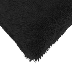 vidaXL Cushion with Pillow HEERLEN 2 pcs Black PV Fleece 5
