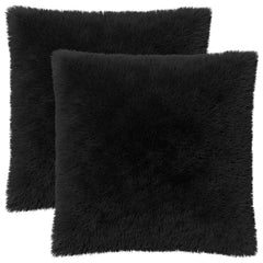 vidaXL Cushion with Pillow HEERLEN 2 pcs Black PV Fleece 2
