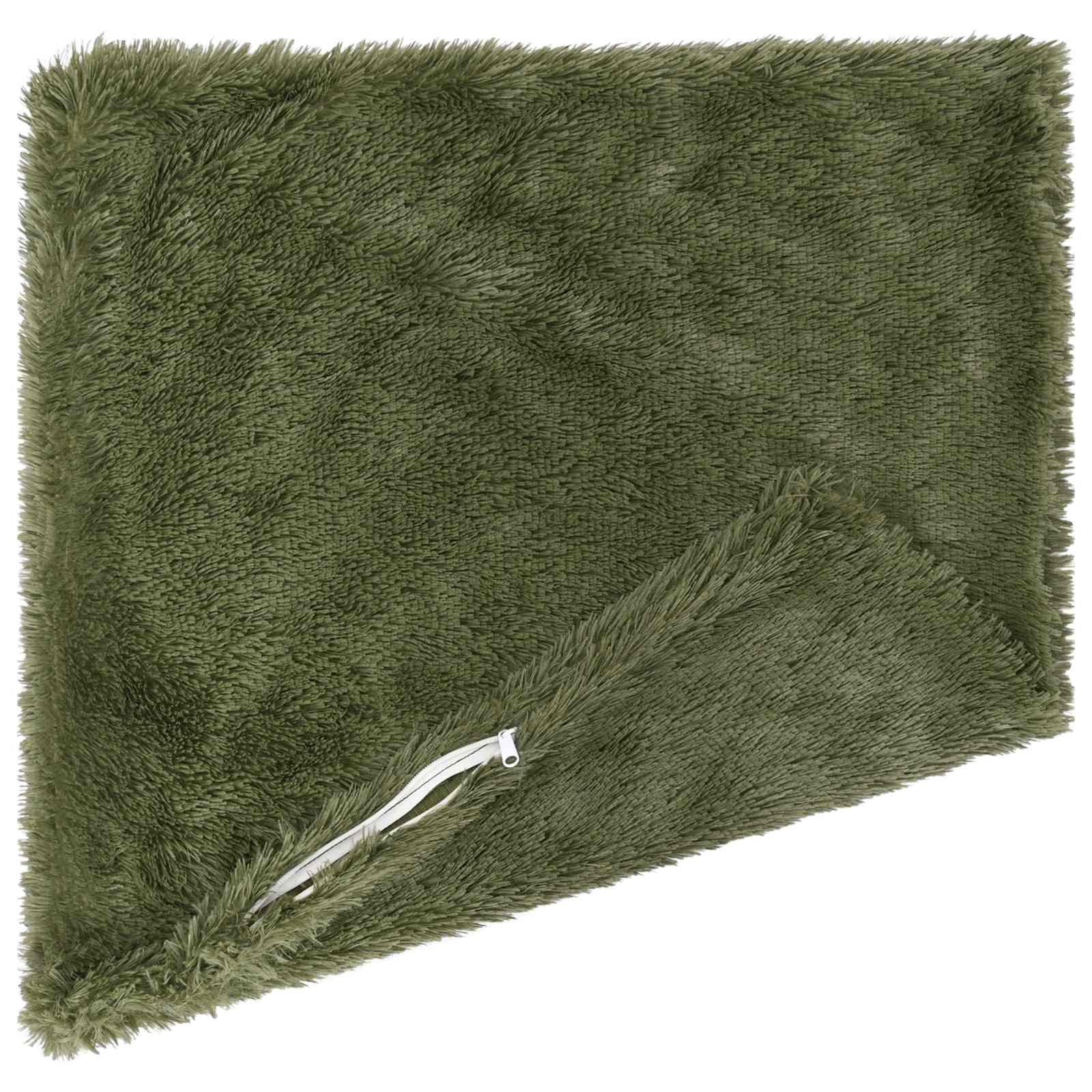 vidaXL Cushion with Pillow HEERLEN 2 pcs Green PV Fleece 4