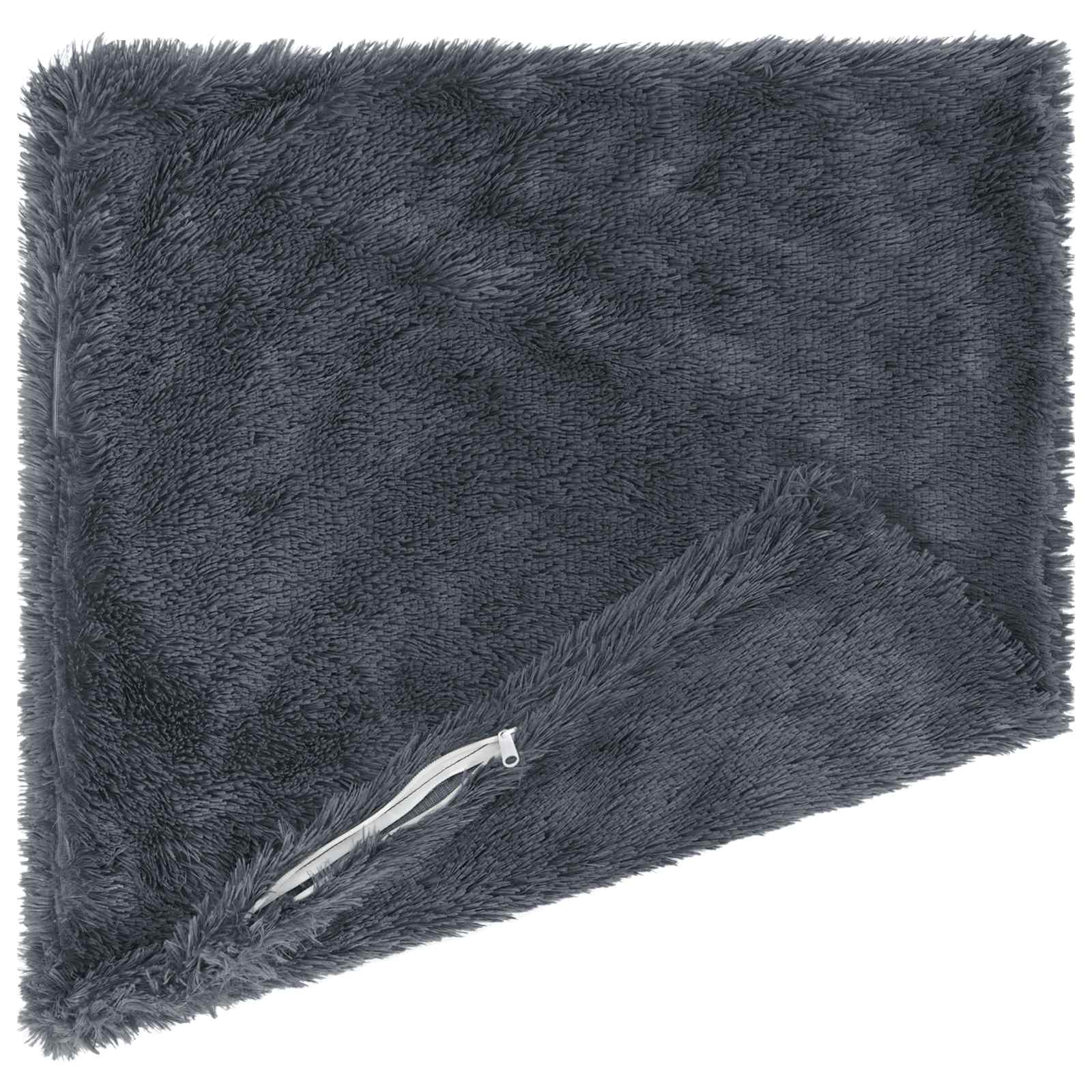 vidaXL Cushion with Pillow HEERLEN 2 pcs Anthracite PV Fleece 4