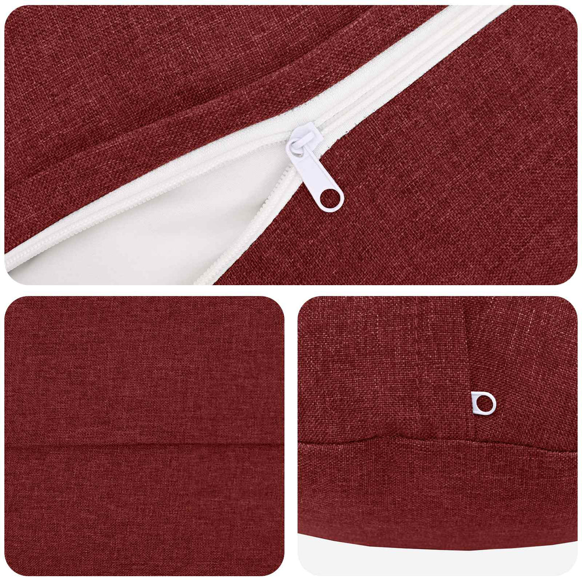 vidaXL Cushion with Pillow HEERLEN 6 pcs Wine Red Fabric 5