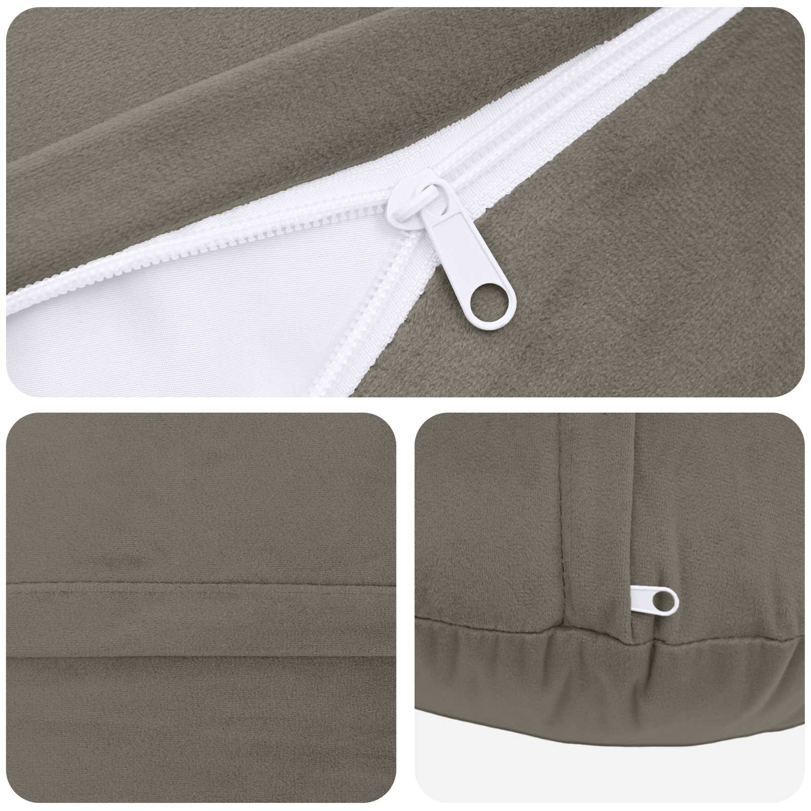 vidaXL Cushion with Pillow HEERLEN 6 pcs Light Grey Velvet 5