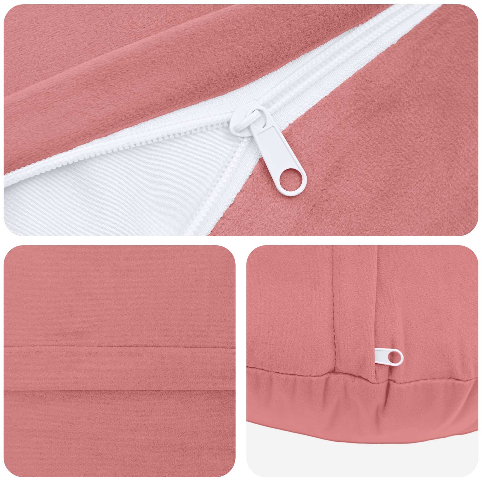 vidaXL Cushion with Pillow HEERLEN 6 pcs Pink Velvet 5