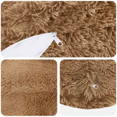 vidaXL Cushion with Pillow HEERLEN 6 pcs Taupe PV Fleece 5