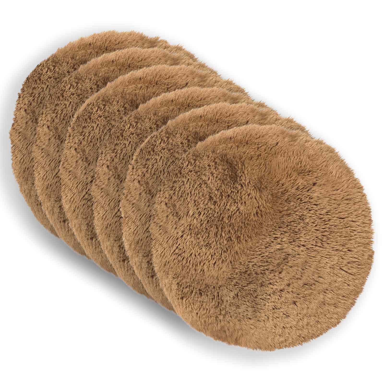 vidaXL Cushion with Pillow HEERLEN 6 pcs Taupe PV Fleece 2