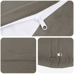vidaXL Cushion with Pillow HEERLEN 2 pcs Light Grey Velvet 5