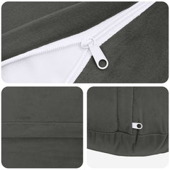 vidaXL Cushion with Pillow HEERLEN 2 pcs Dark Grey Velvet 5
