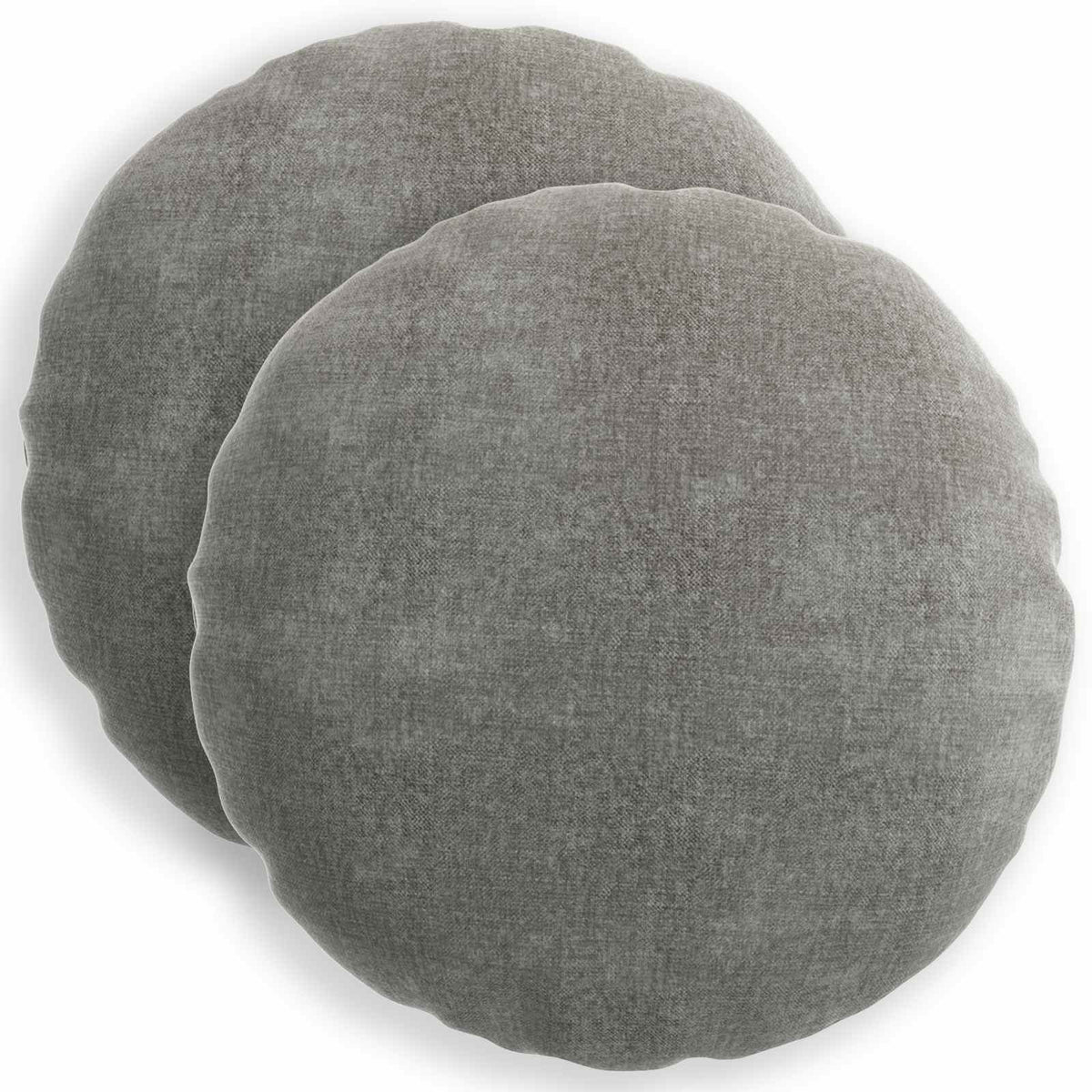vidaXL Throw Pillow 2 pcs HEERLEN Dark Grey Dia. 60 cm Chenille Fabric 2