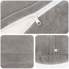 vidaXL Cushion with Pillow HEERLEN 2 pcs Light Grey Microfiber Fleece 4