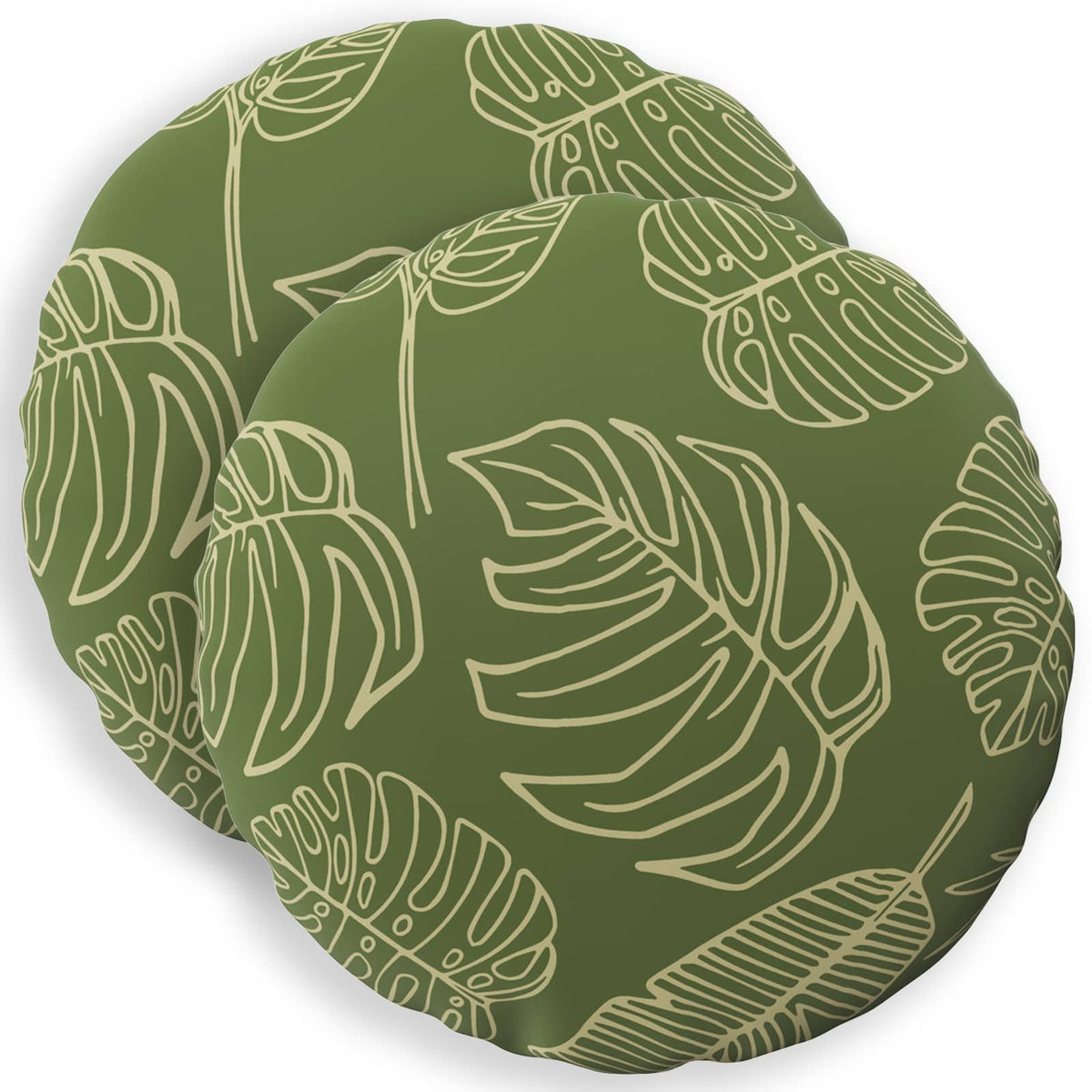 vidaXL Throw Pillow 2 pcs HEERLEN Leaf Design Dia. 60 cm Polyester 2