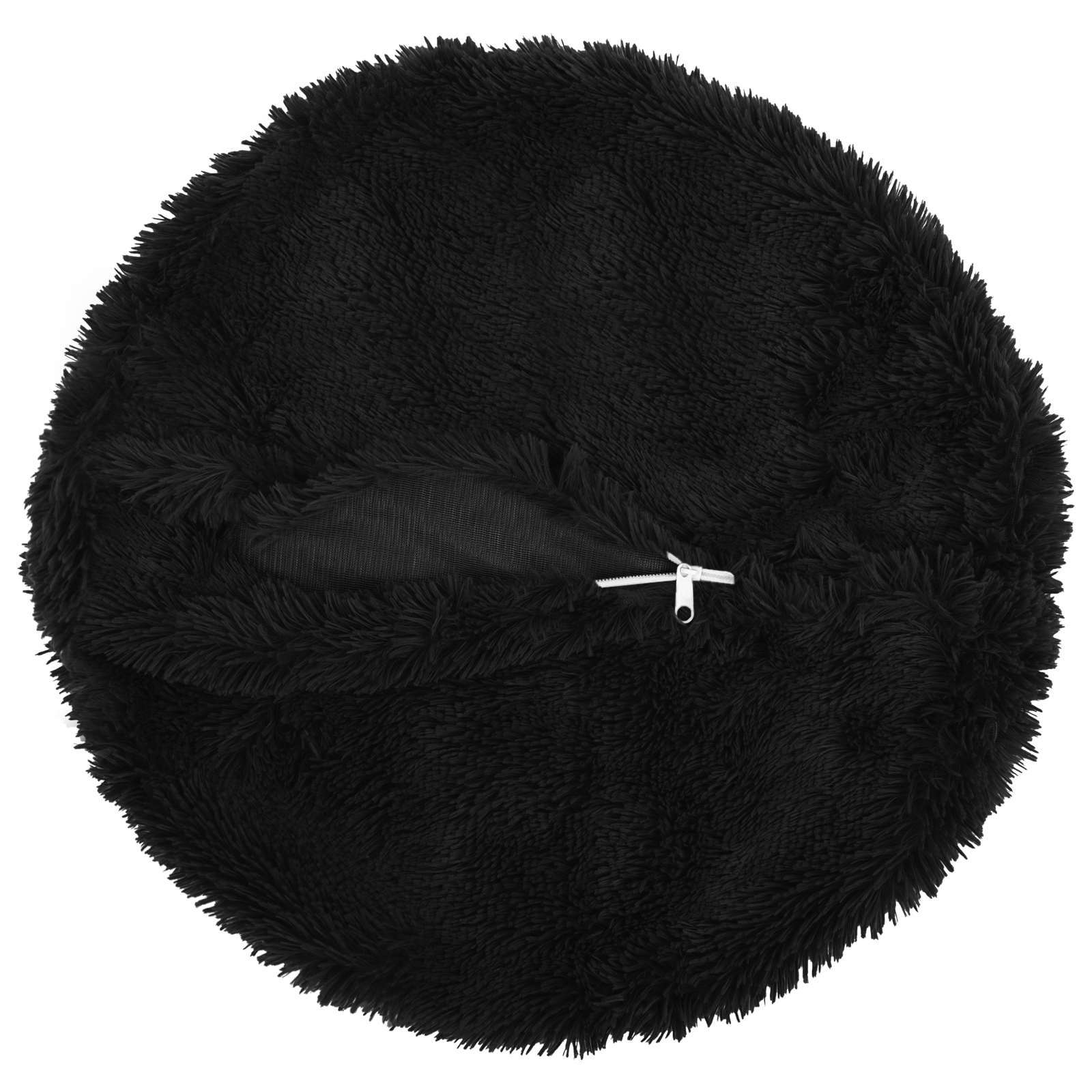vidaXL Cushion with Pillow HEERLEN 2 pcs Black PV Fleece 4