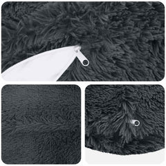 vidaXL Cushion with Pillow HEERLEN 2 pcs Anthracite PV Fleece 5