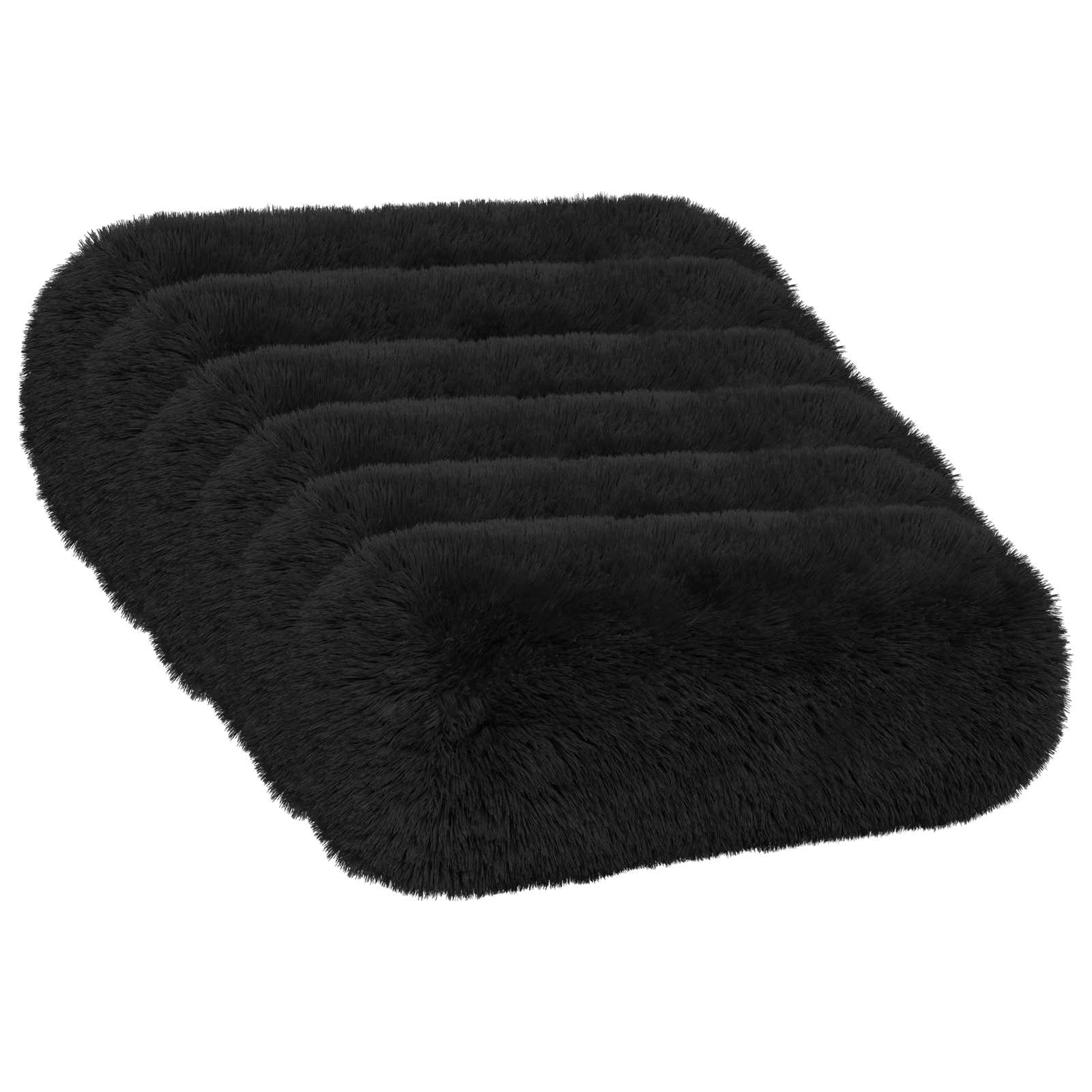 vidaXL Cushion with Pillow HEERLEN 6 pcs Black PV Fleece 2