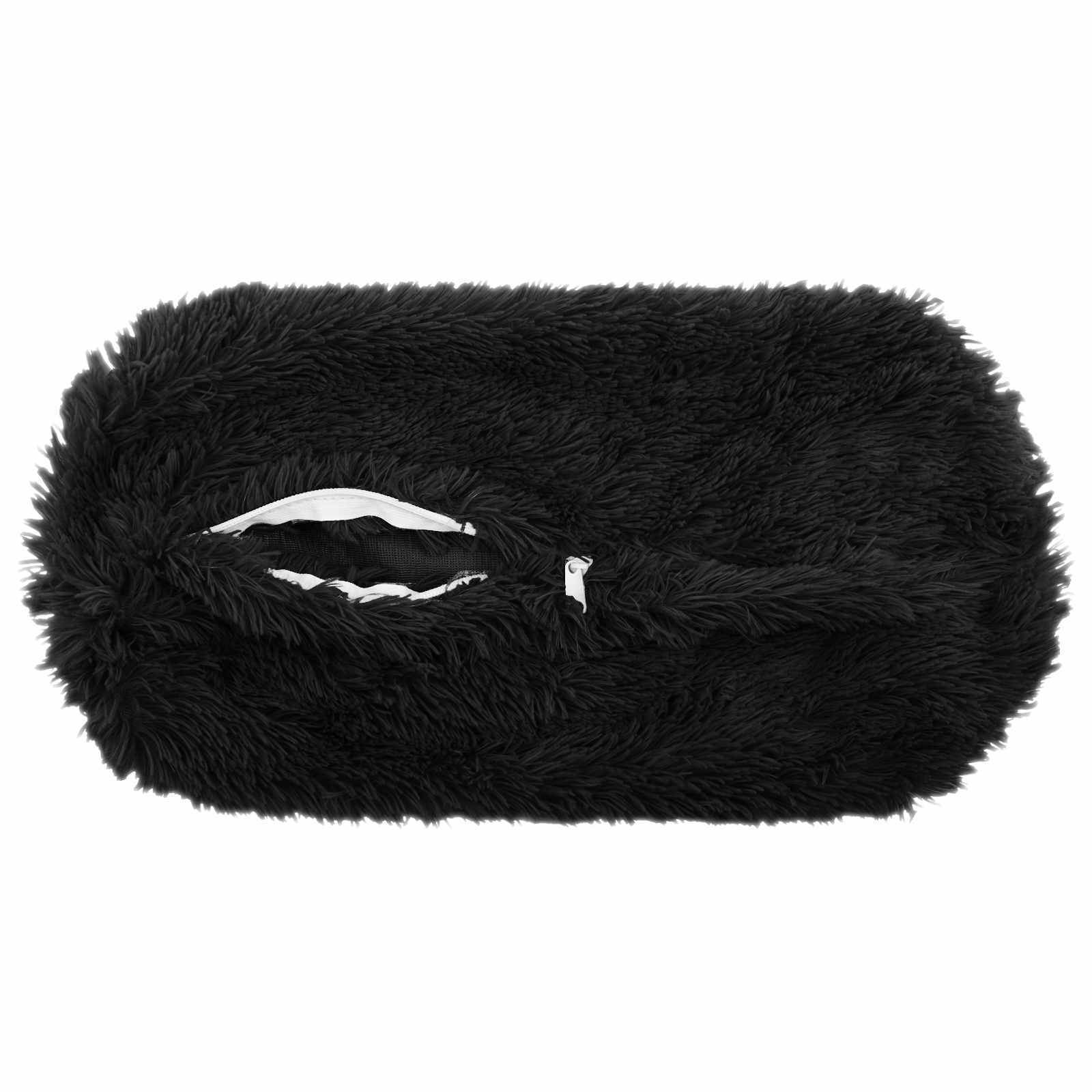 vidaXL Cushion with Pillow HEERLEN 6 pcs Black PV Fleece 5