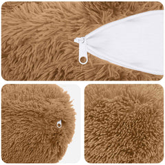 vidaXL Cushion with Pillow HEERLEN 6 pcs Taupe PV Fleece 6