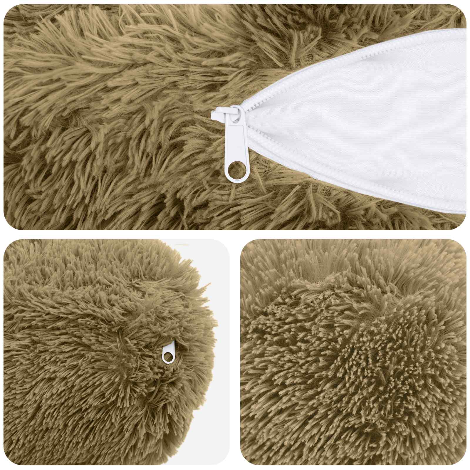 vidaXL Cushion with Pillow HEERLEN 6 pcs Light Grey PV Fleece 6