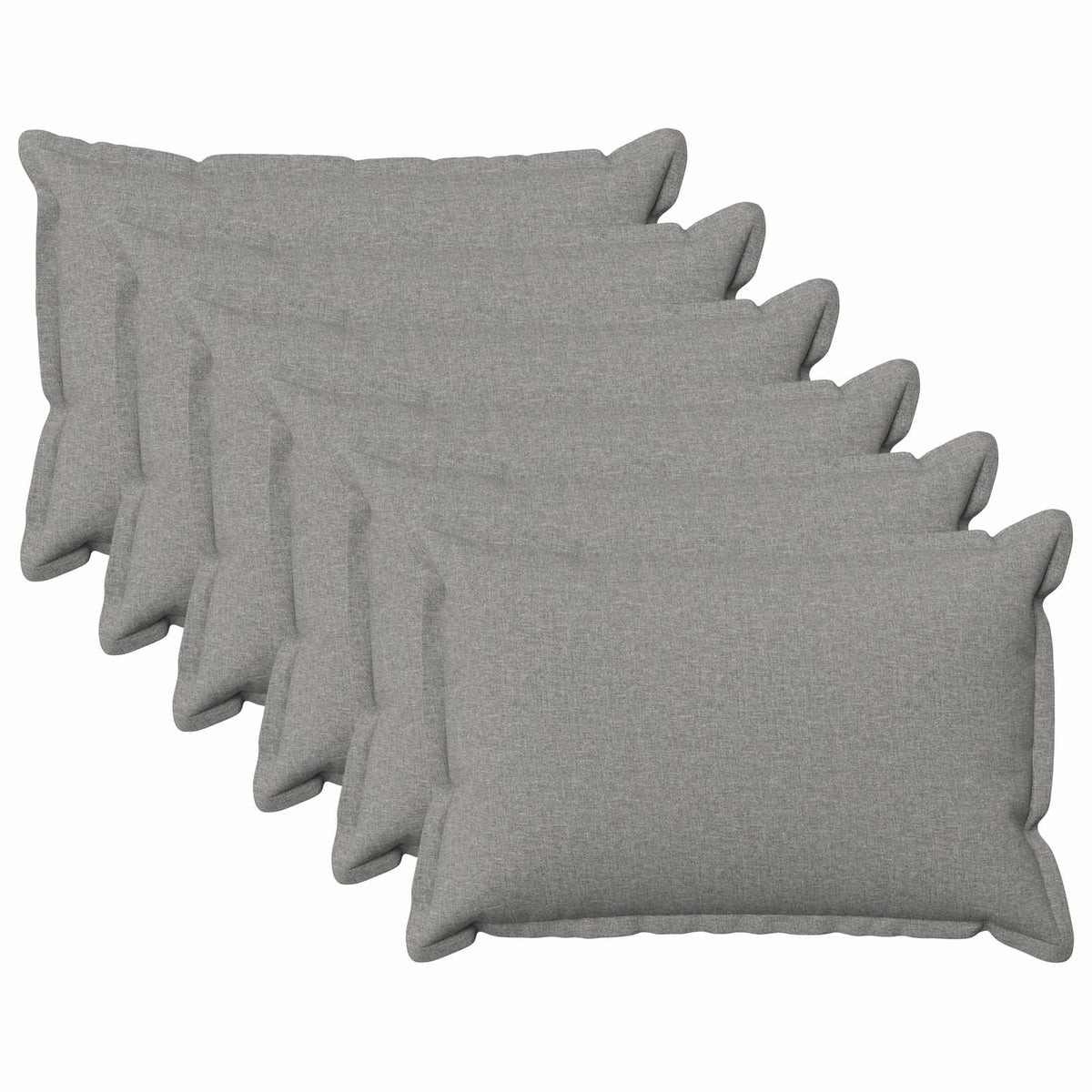 vidaXL Cushion with Pillow HOUTEN 6 pcs Cloud Grey Faux Linen 2