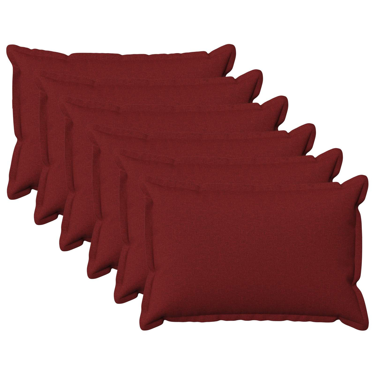 vidaXL Cushion with Pillow HOUTEN 6 pcs Wine Red Faux Linen 2
