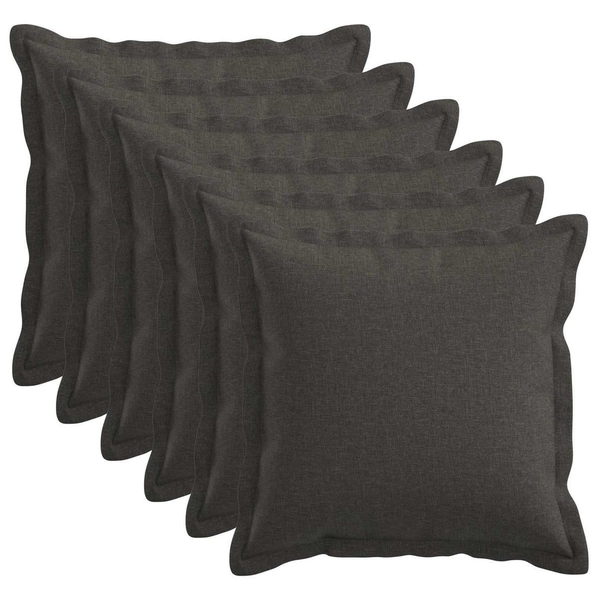 vidaXL Cushion with Pillow HOUTEN 6 pcs Dark Grey Faux Linen 2