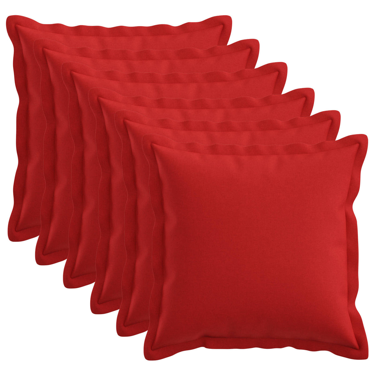 vidaXL Throw Pillow 6 pcs HOUTEN Red 40 x 40 cm Faux Linen 2