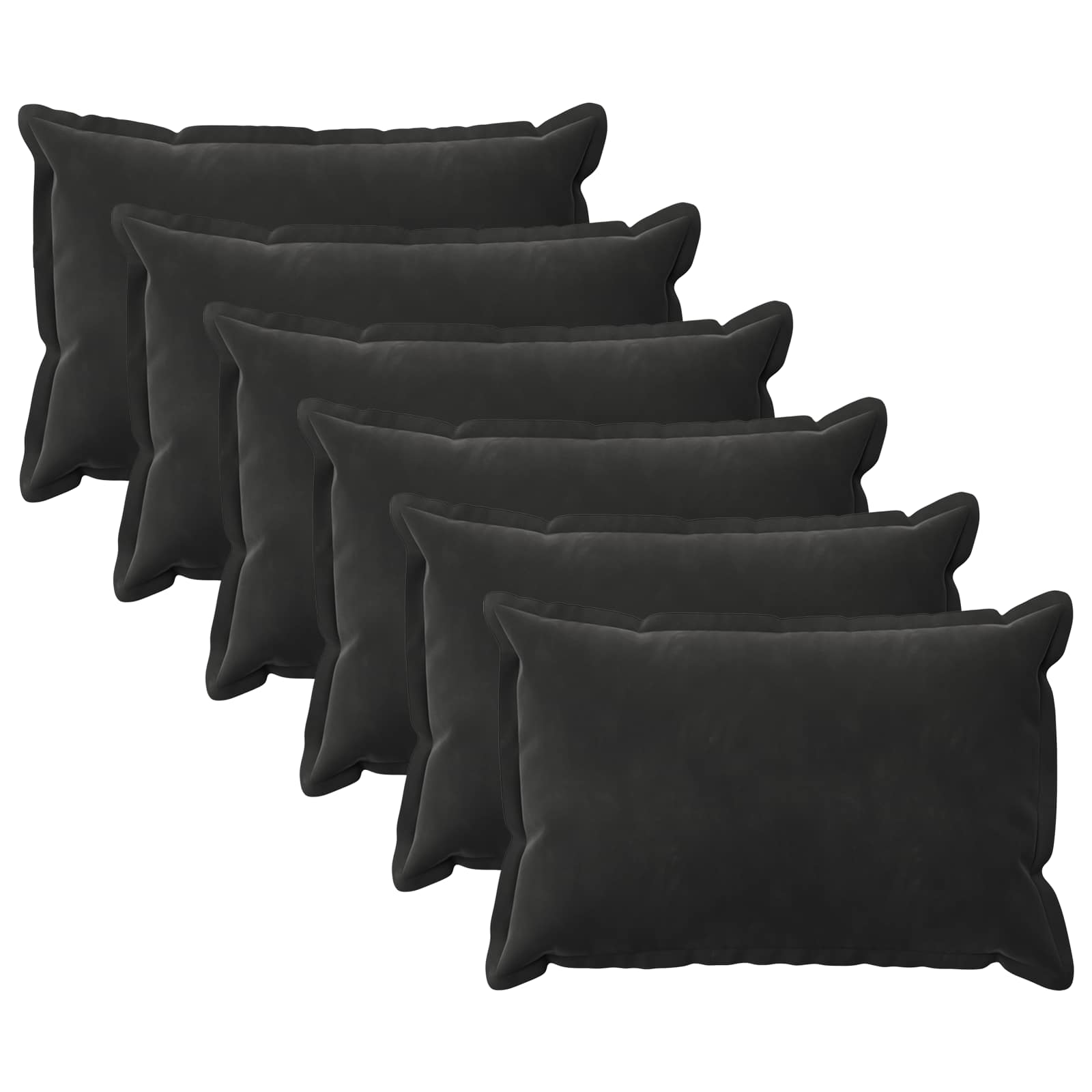 vidaXL Cushion with Pillow HOUTEN 6 pcs Black Velvet 2