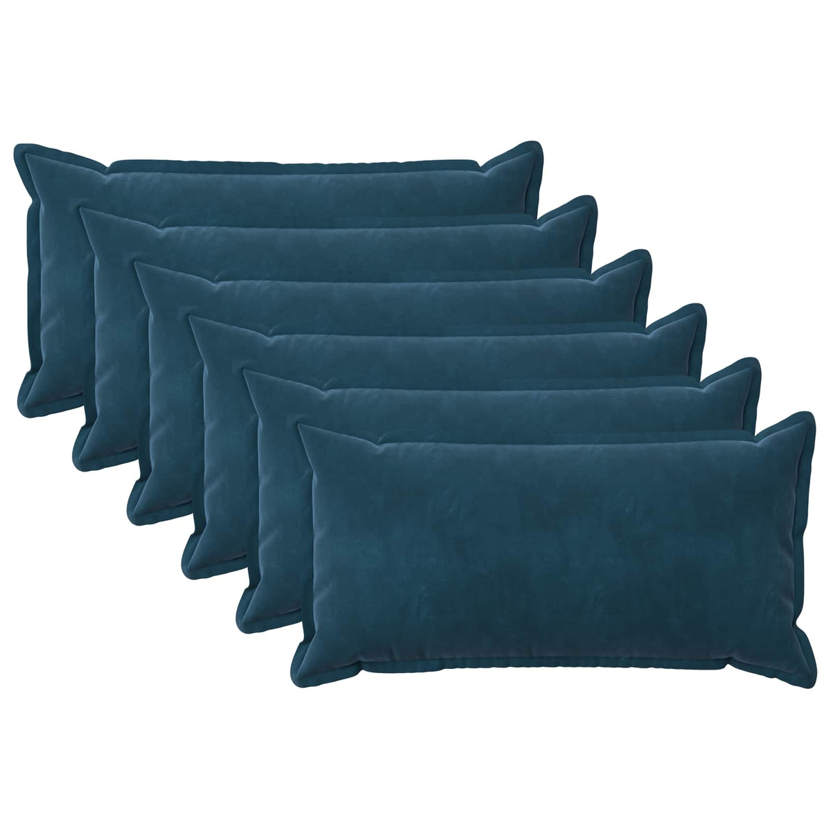 vidaXL Throw Pillow 6 pcs HOUTEN Blue 40 x 80 cm Velvet 2