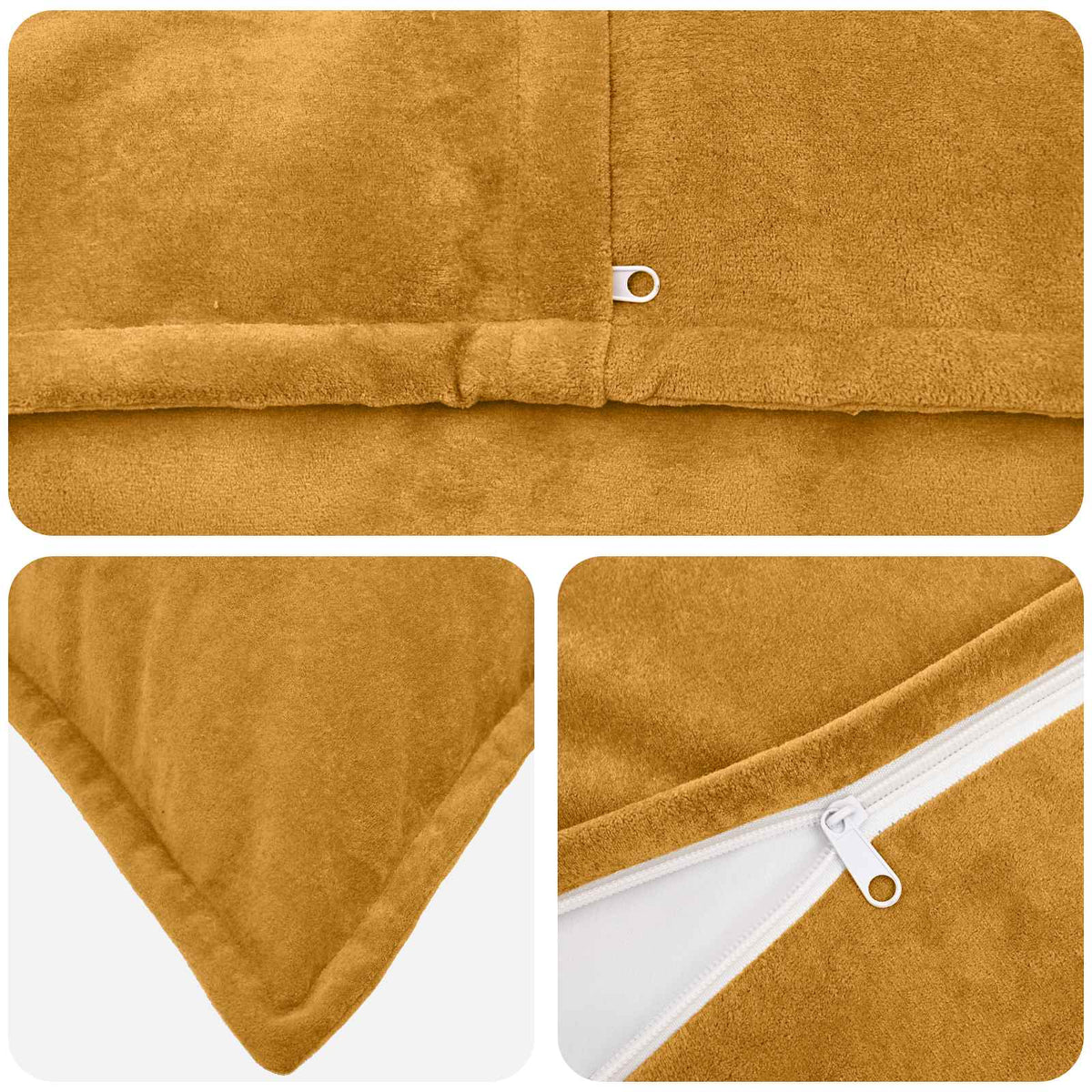 vidaXL Cushion with Pillow HOUTEN 2 pcs Yellow Microfiber Fleece 4
