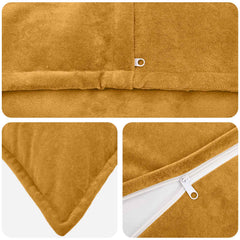 vidaXL Cushion with Pillow HOUTEN 2 pcs Yellow Microfiber Fleece 4