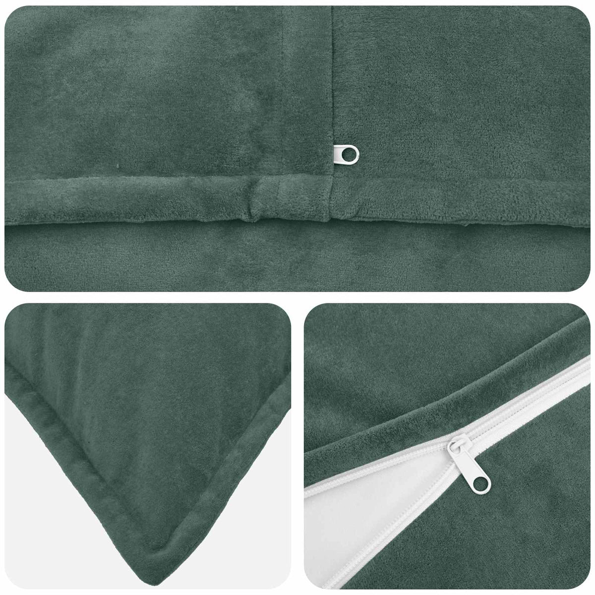 vidaXL Cushion with Pillow HOUTEN 2 pcs Sea Blue Microfiber Fleece 4