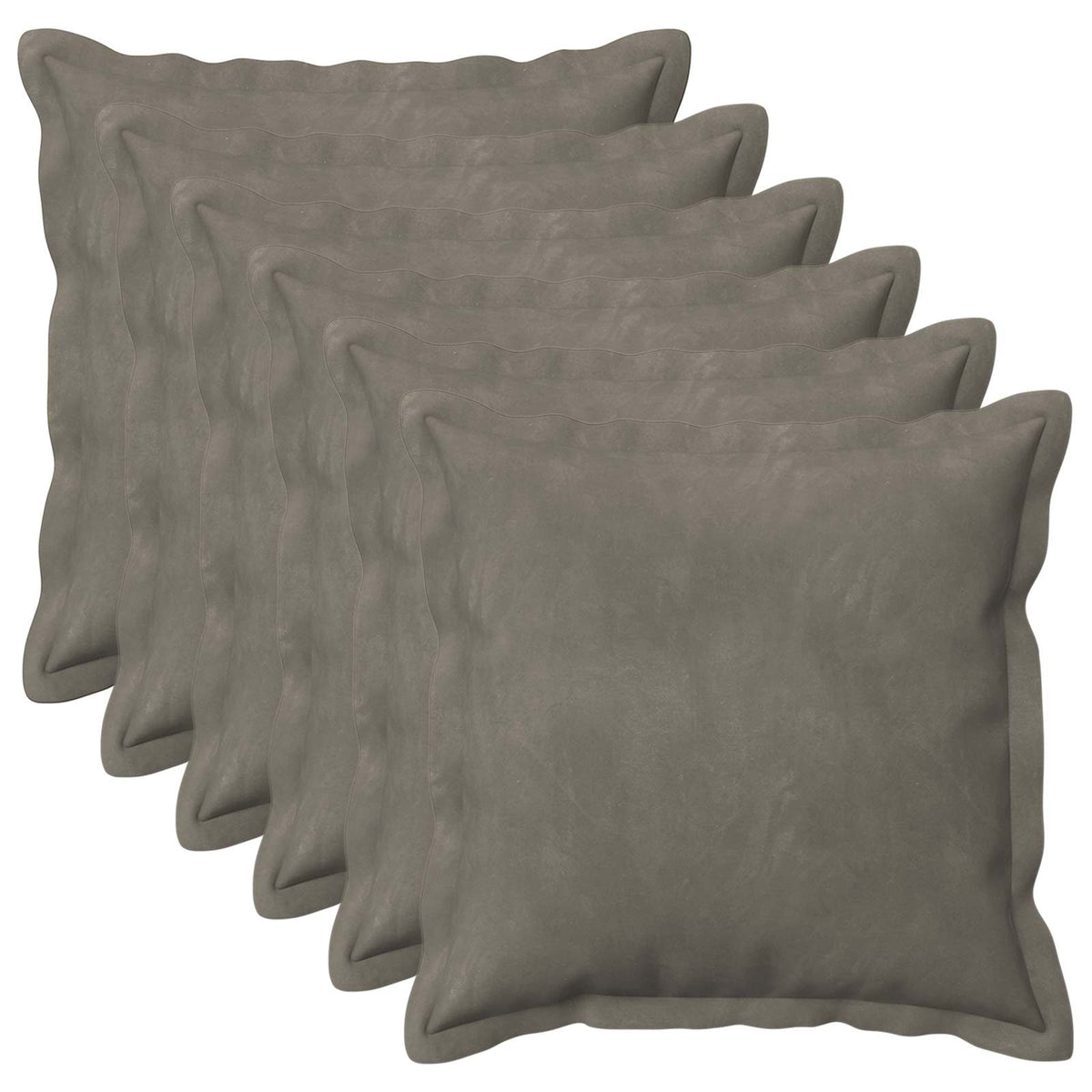 vidaXL Throw Pillow 6 pcs HOUTEN Light Grey 45 x 45 cm Velvet 2