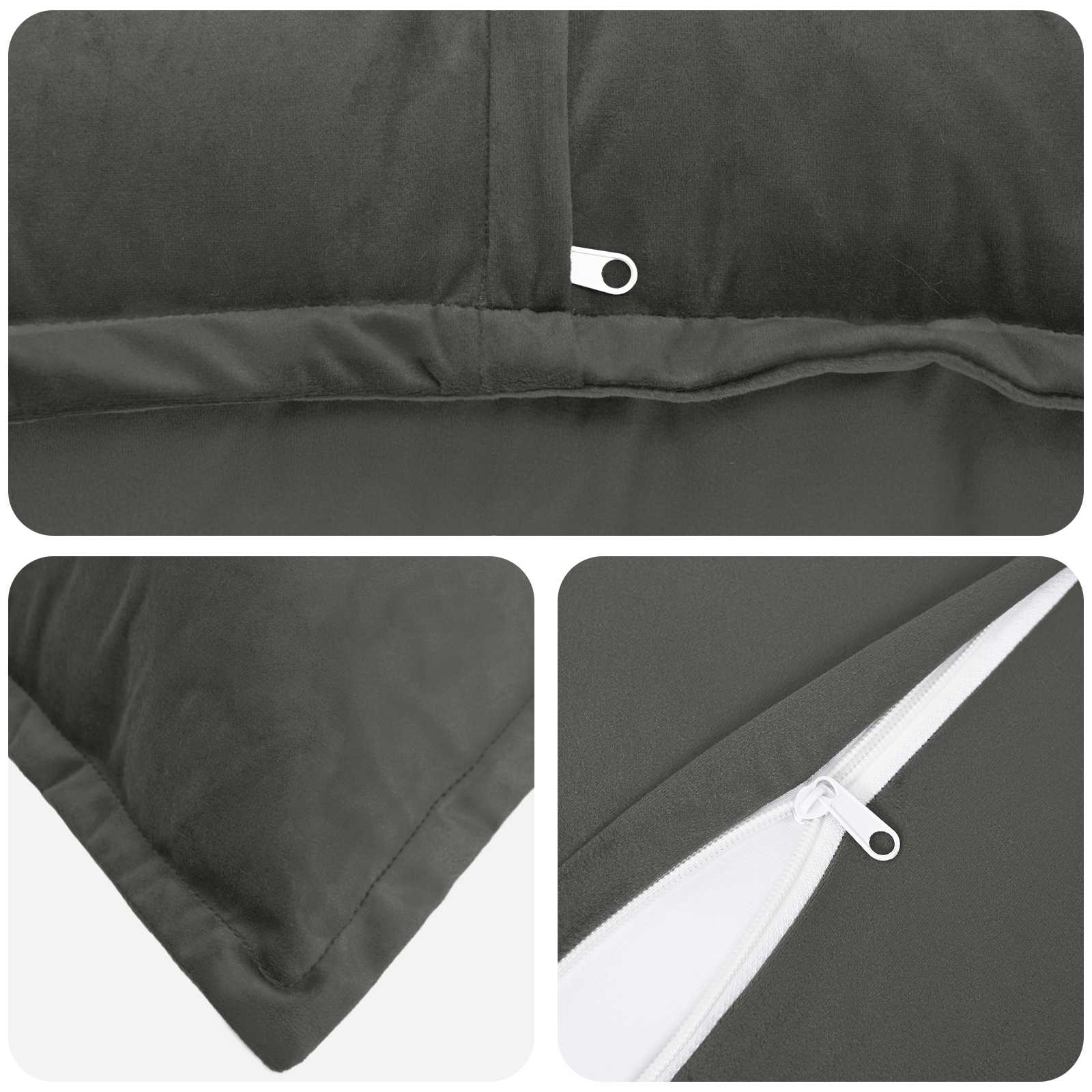 vidaXL Cushion with Pillow HOUTEN 6 pcs Dark Grey Velvet 5