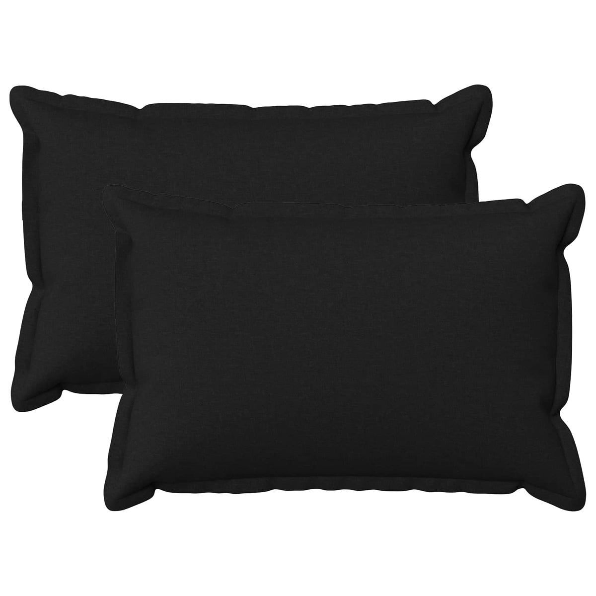vidaXL Cushion with Pillow HOUTEN 2 pcs Black Faux Linen 2