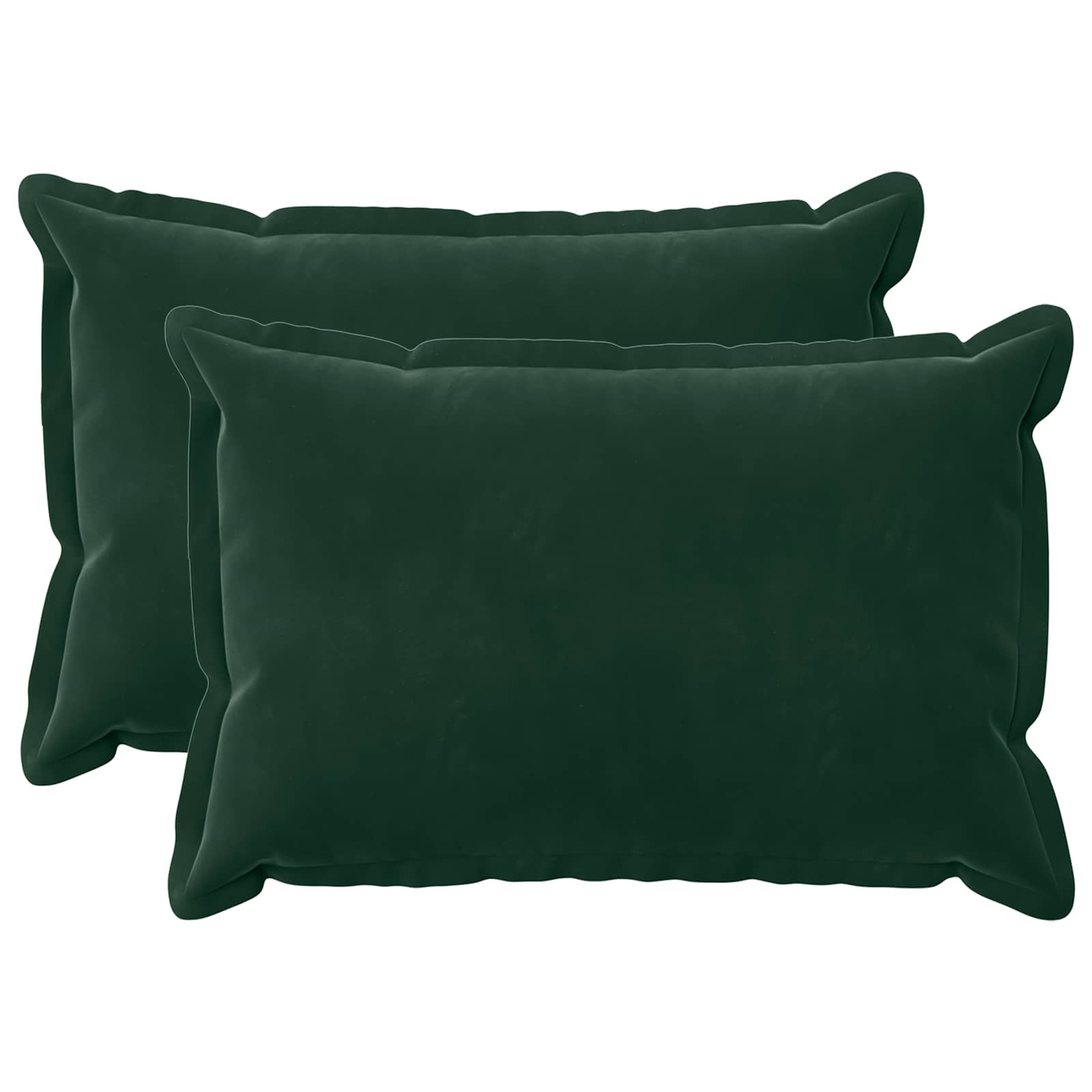 vidaXL Cushion with Pillow HOUTEN 2 pcs Dark Green Velvet 2