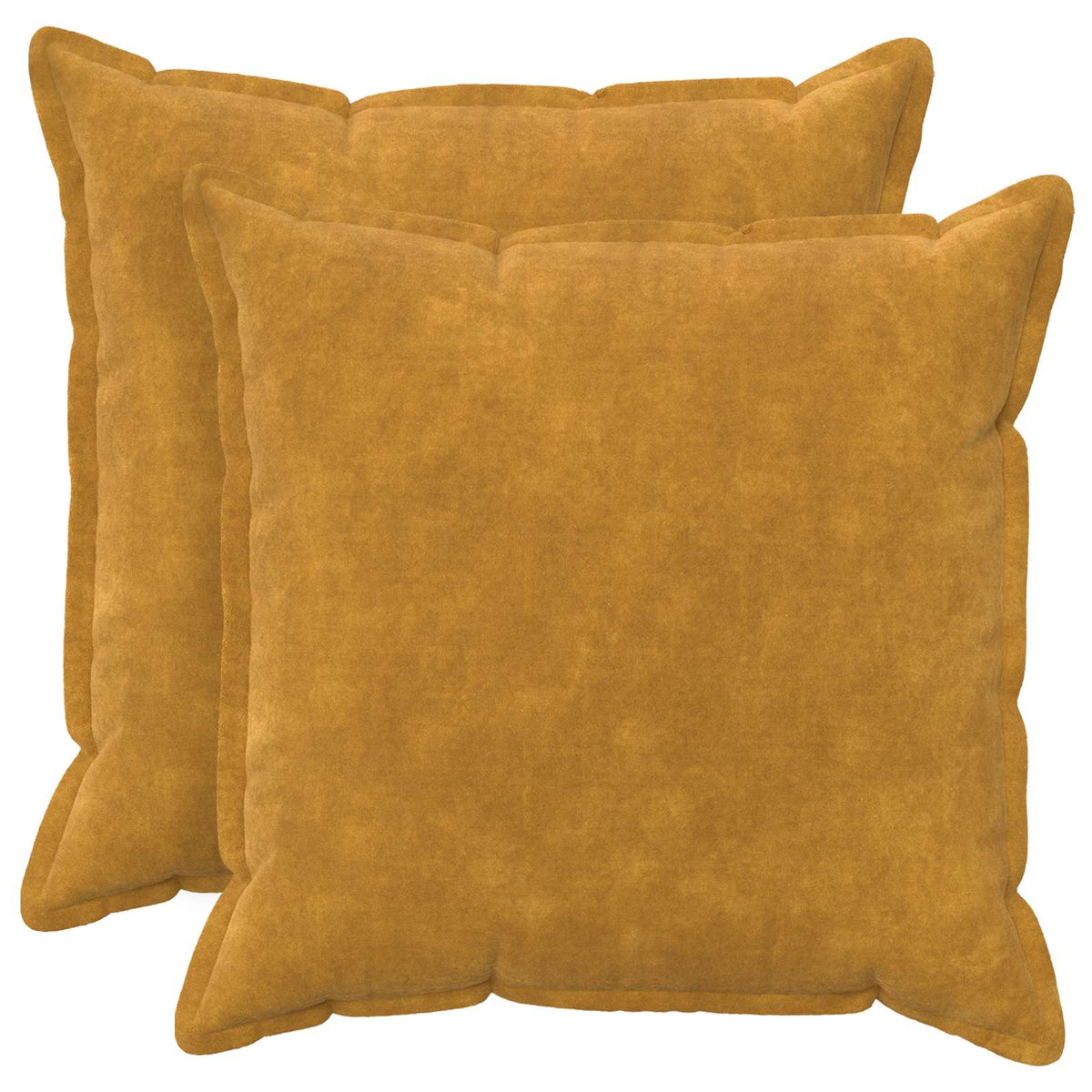 vidaXL Throw Pillow 2 pcs HOUTEN Yellow 55 x 55 cm Microfiber Fleece 1