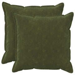 vidaXL Throw Pillow 2 pcs HOUTEN Green 55 x 55 cm Microfiber Fleece 1