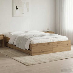 Bed Frame with Drawers without Mattress 135x190 cm Artisan oak