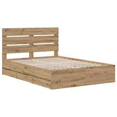 vidaXL Bed Frame with Storage and Headboard Artisan Oak 160 x 200 cm 3