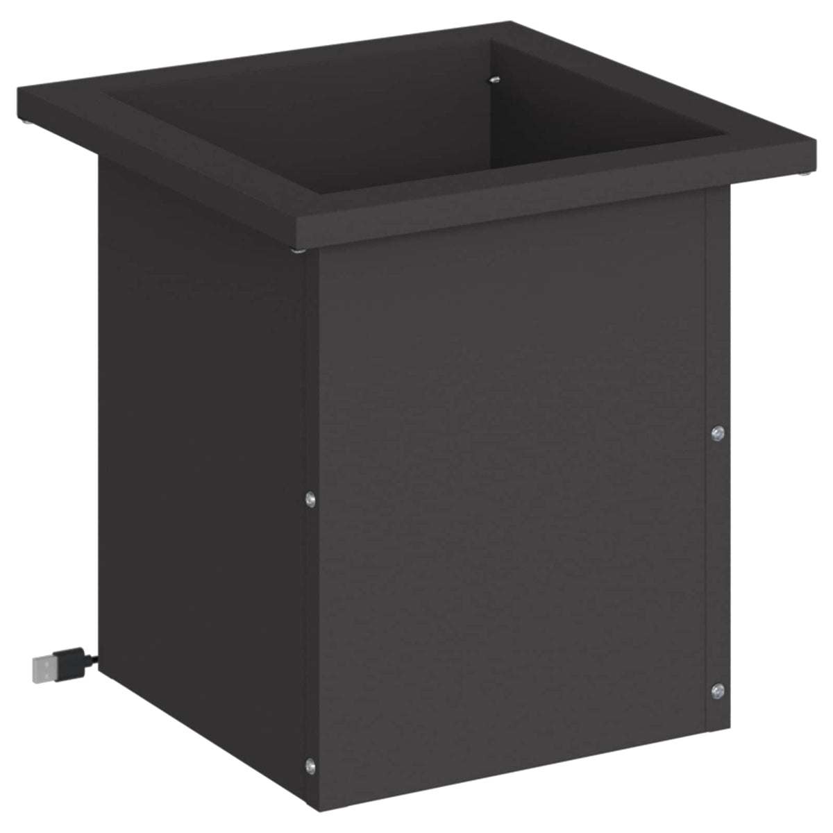 vidaXL Garden Planter with LED Black 30 x 30 x 30 cm Steel 4
