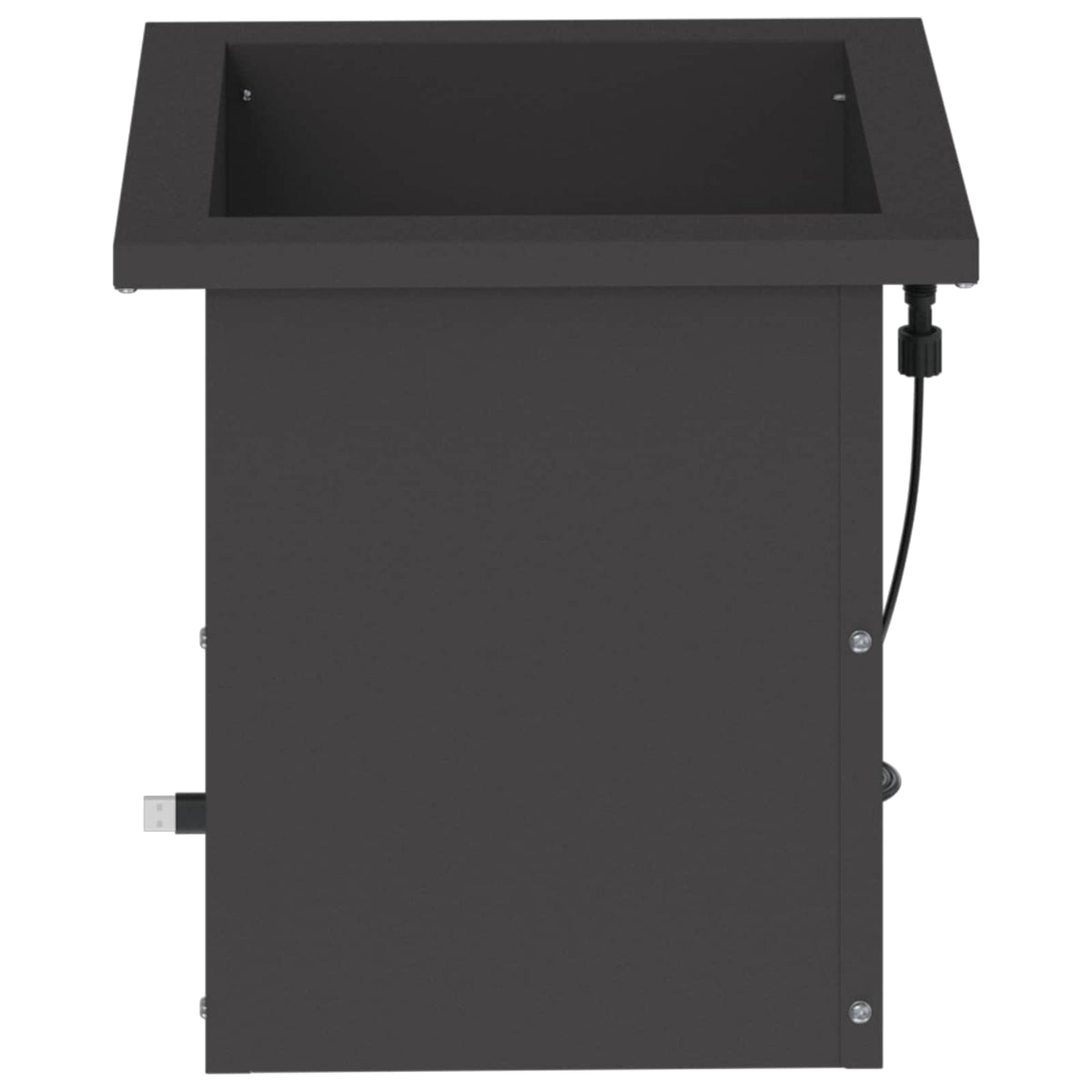 vidaXL Garden Planter with LED Black 30 x 30 x 30 cm Steel 5