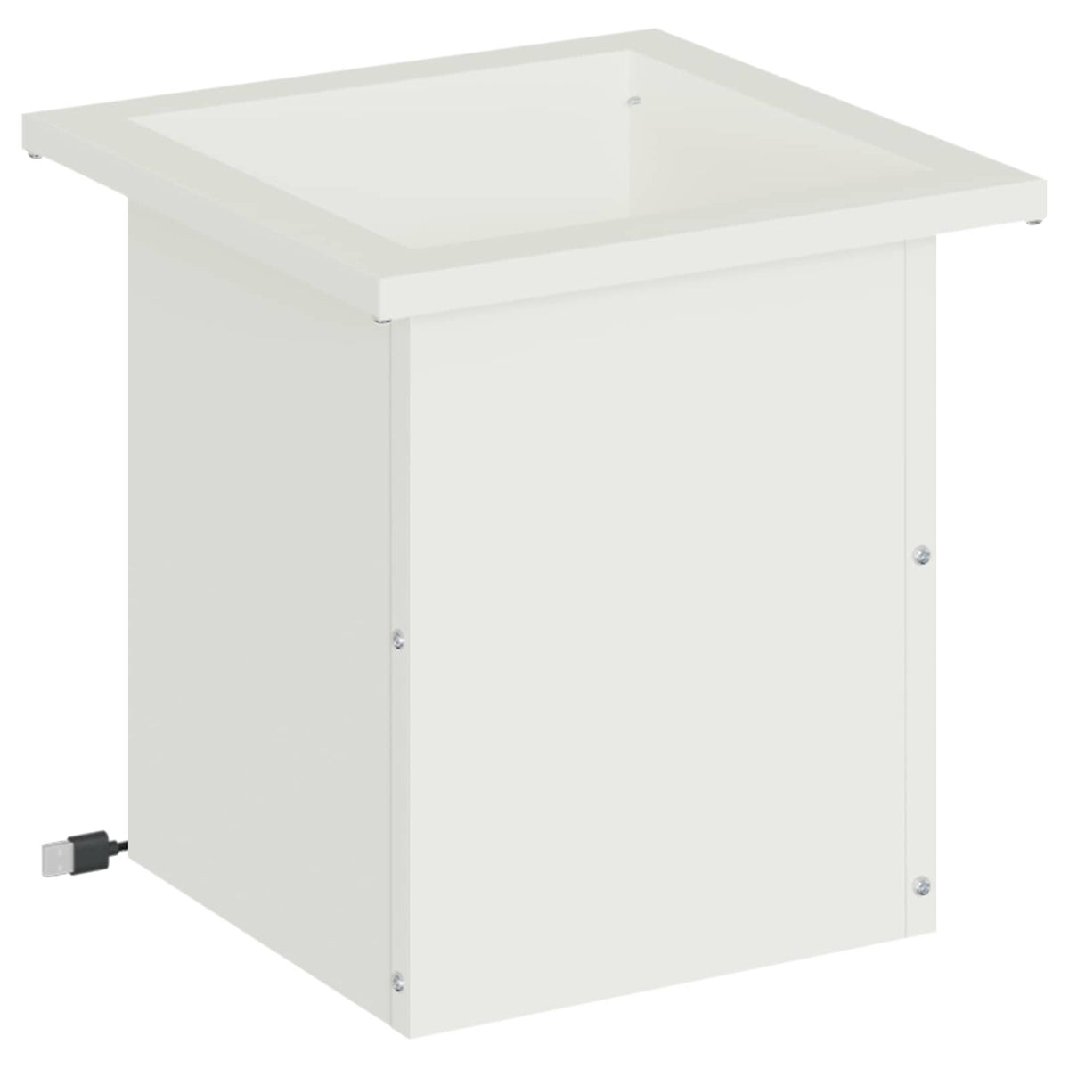 vidaXL Garden Planter with LED White 30 x 30 x 30 cm Steel 4
