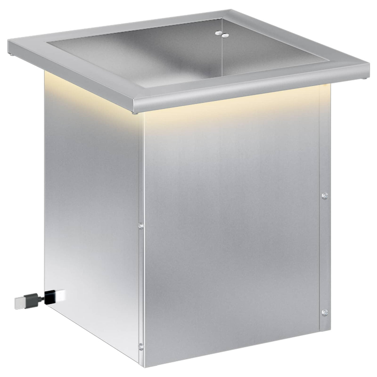 Garden Planter with LED 30 x 30 x 30 cm Steel 1 Width 30 cm Depth 30 cm Galvanised steel
