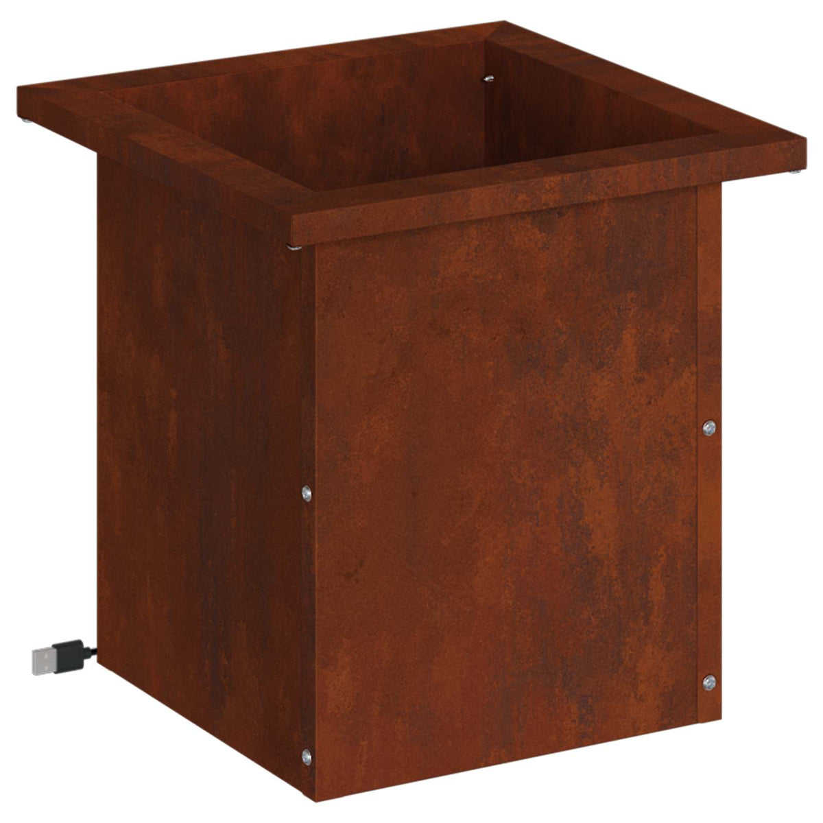 Garden Planter with LED Rusty Weathering Steel, image 4