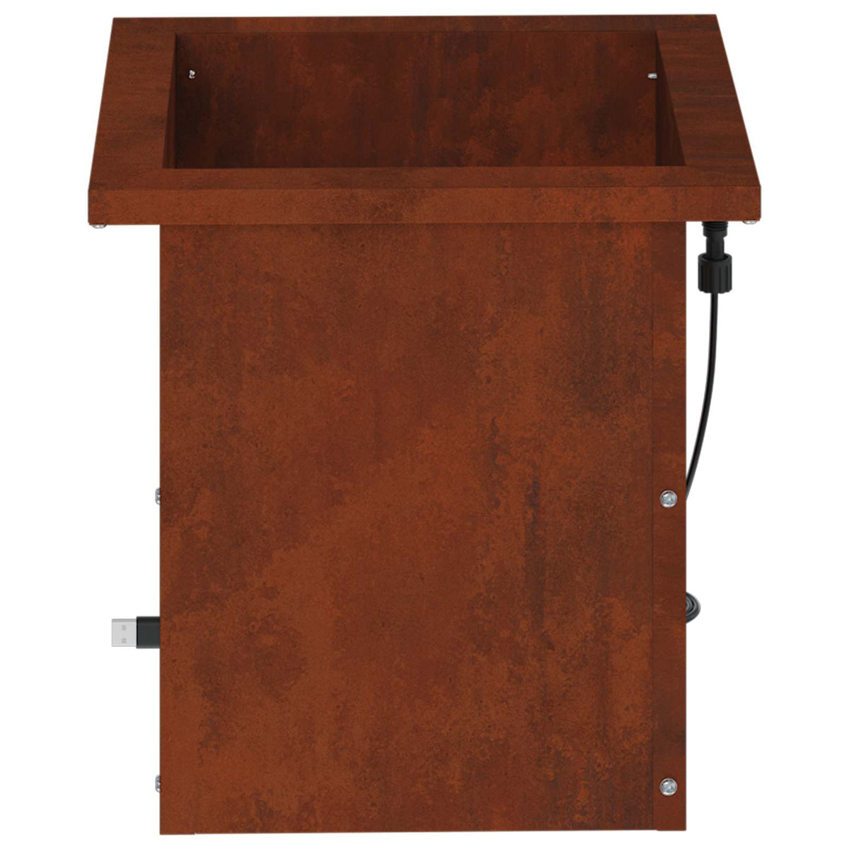 Garden Planter with LED Rusty Weathering Steel, image 6
