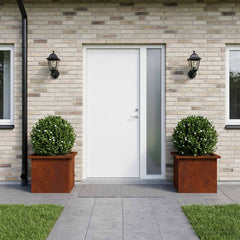 Garden Planter with LED 30 x 40 x 30 cm Steel 2 pcs Weathering steel