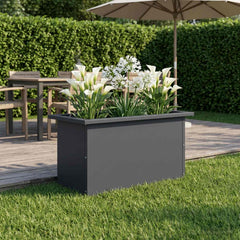 Garden Planter with LED 30 x 60 x 30 cm Steel Anthracite