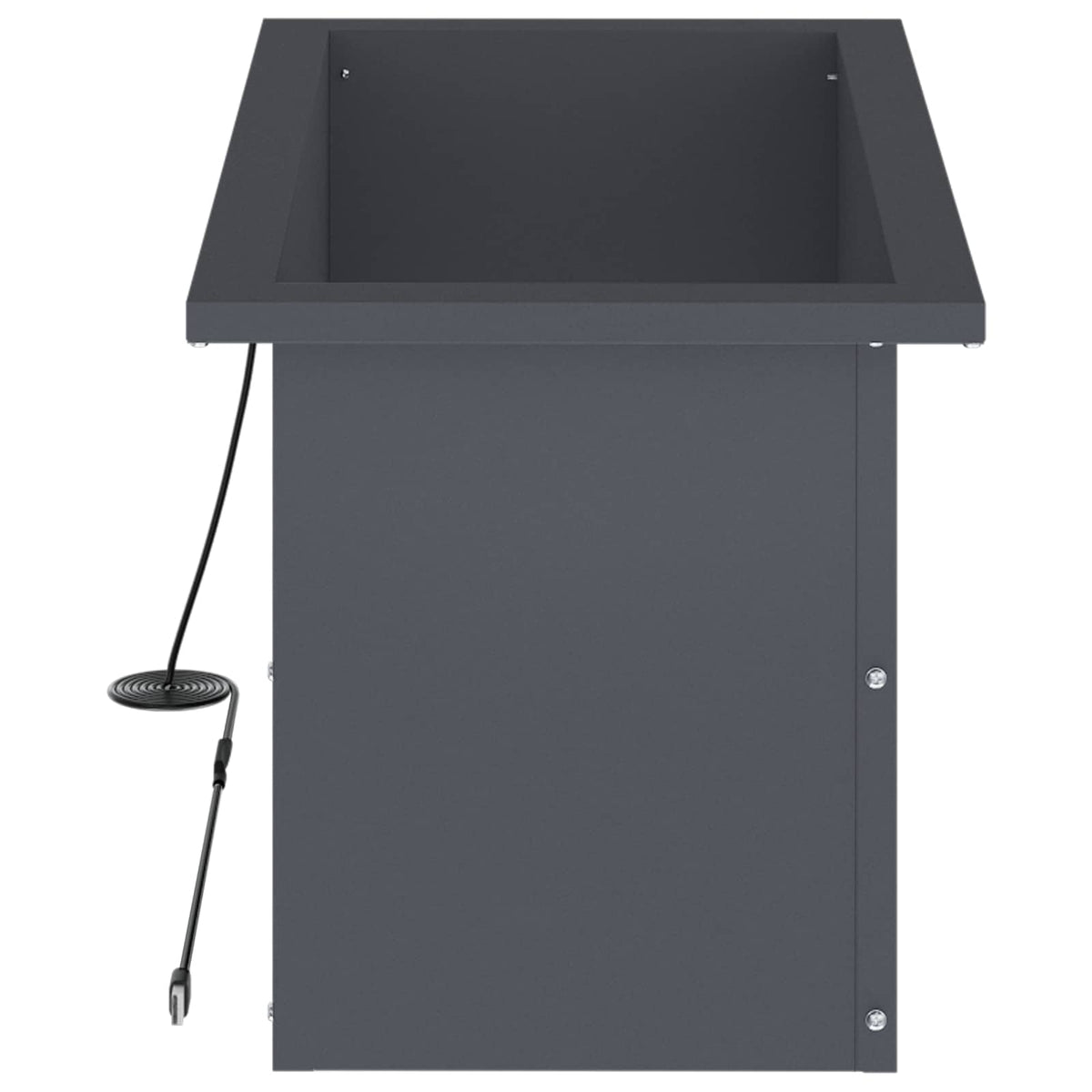 Garden Planter with LED 30 x 60 x 30 cm Steel Anthracite