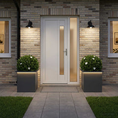 Garden Planter with LED 40 x 40 x 40 cm Steel 2 pcs Anthracite